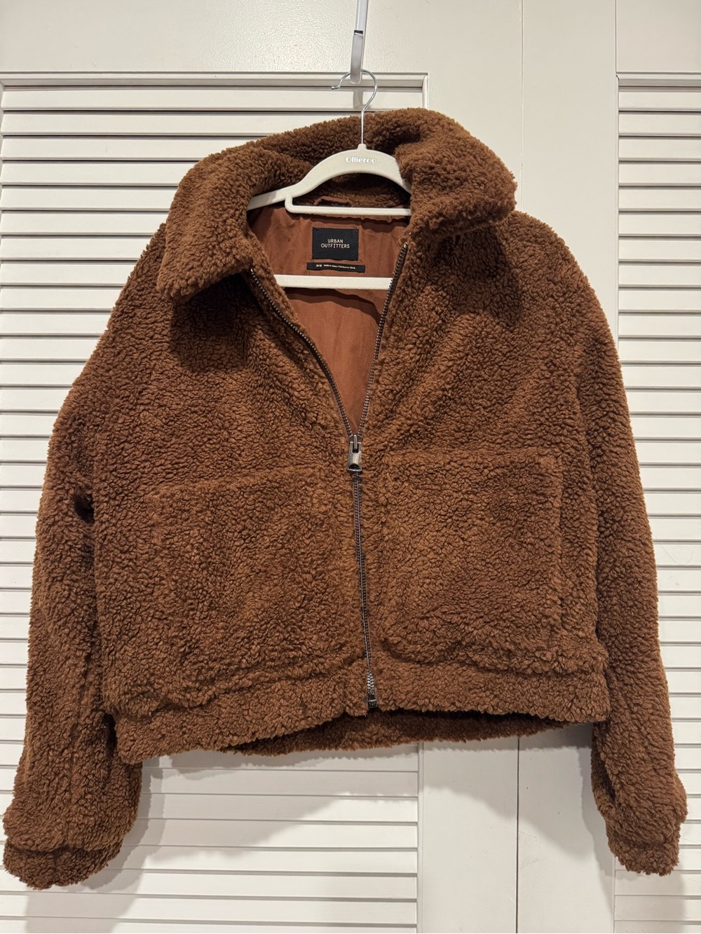 Urban Outfitters Chestnut Teddy Sherpa Zip Jacket